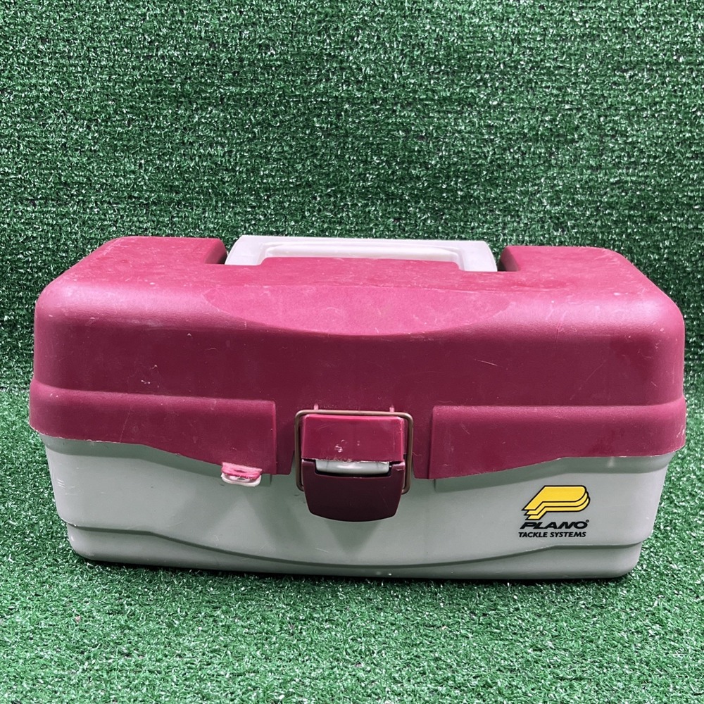 Plano 1500 Tackle Box 1 Tray Made in USA Vintage Red Gray